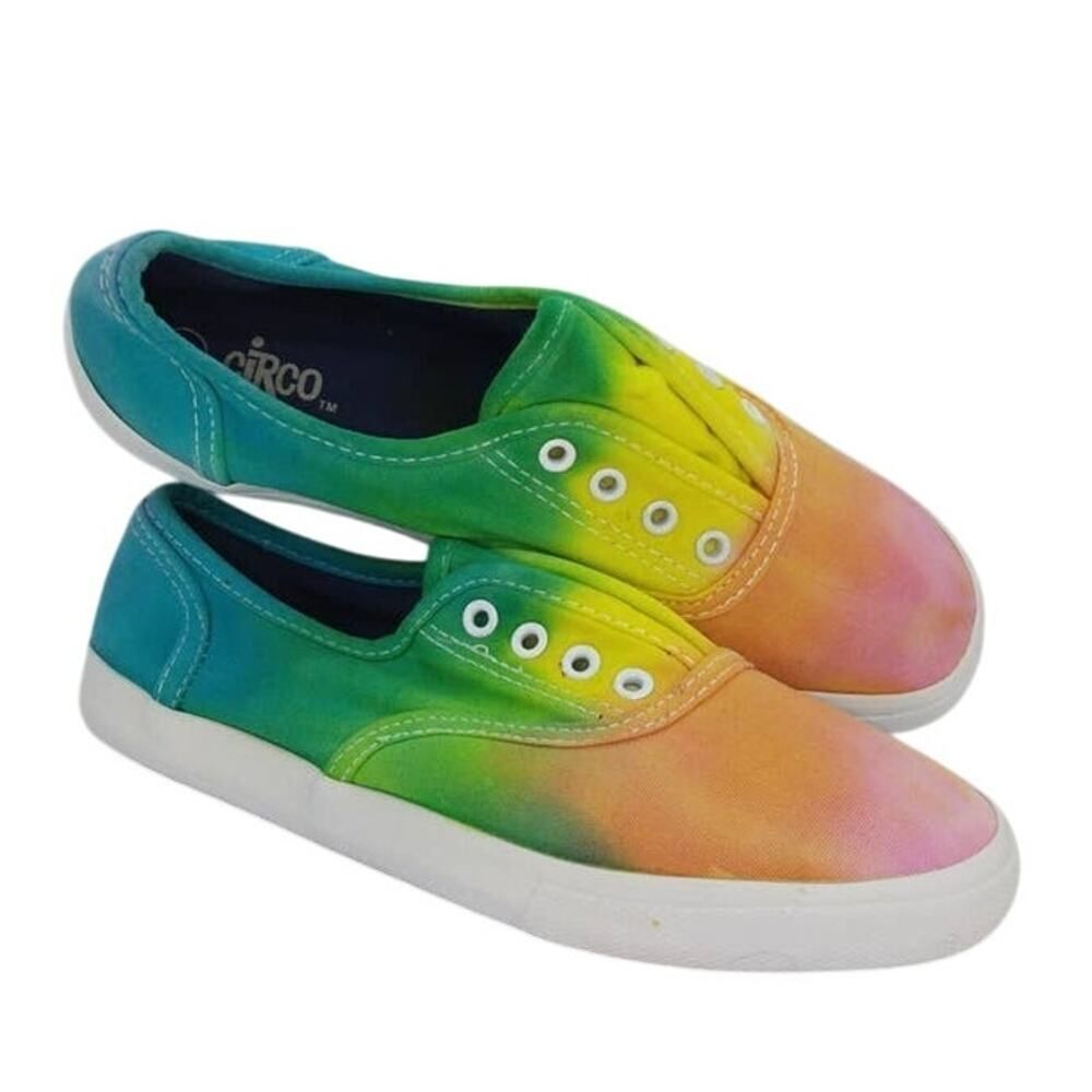 Circo Tie Dyed Girl's Rainbow Slip-on Sneakers - Size: 4
